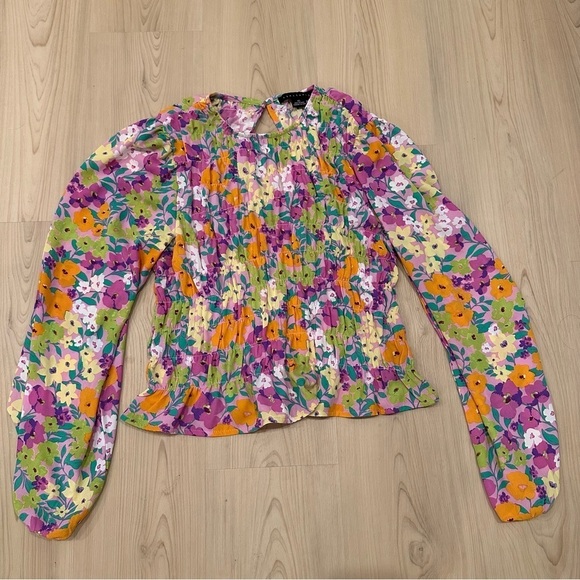 SANCTUARY Nordstrom brand Get together floral smocked top - Picture 2 of 6